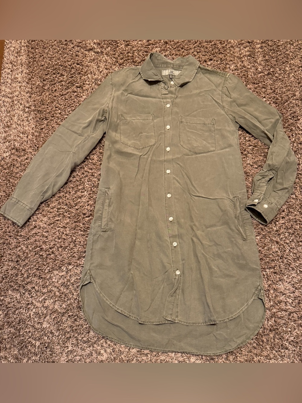 Thread & Supply Green Button Up Shirt Dress